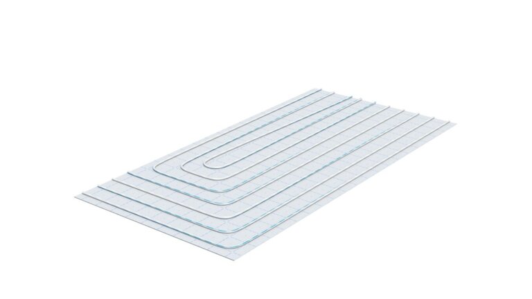 Befestigungsplatte für Flächenheizung ohne Dämmung.